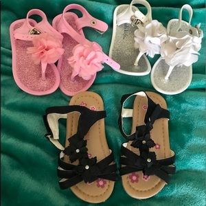 3 pair toddler sandals size 6.
